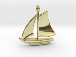 Sailboat Pendant in 18k Gold Plated Brass