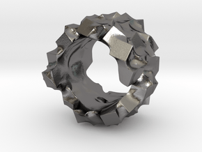 Ring of cubes No.4 in Polished Nickel Steel