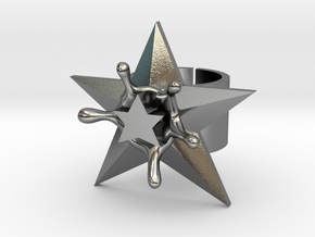 StarSplash statement ring size 6 US open design in Polished Silver