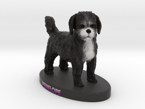 Custom Dog Figurine - Panelope in Full Color Sandstone