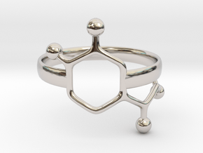 Adrenaline Molecule Ring - Size 7 in Platinum