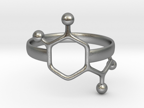 Adrenaline Molecule Ring - Size 7 in Natural Silver