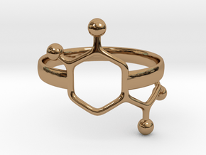 Adrenaline Molecule Ring - Size 7 in Polished Brass
