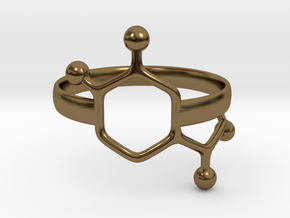 Adrenaline Molecule Ring - Size 7 in Polished Bronze