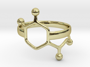 Adrenaline molecule ring - size 6 in 18k Gold Plated Brass