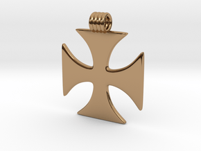Crusader Cross Pendant  in Polished Brass