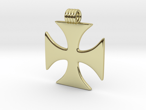 Crusader Cross Pendant  in 18k Gold Plated Brass