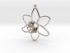 Daffodil Pendant for Necklace in Platinum