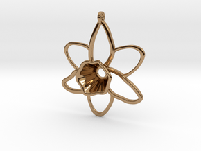 Daffodil Pendant for Necklace in Polished Brass