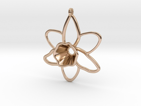 Daffodil Pendant for Necklace in 14k Rose Gold