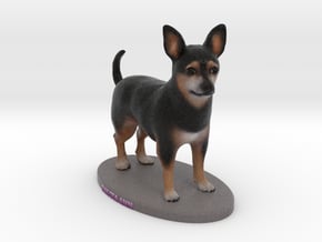 Custom Dog Figurine - Dakota in Full Color Sandstone