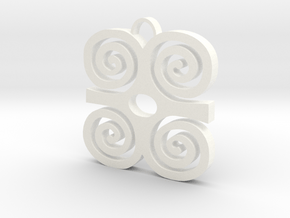 Adinkra Collection: Dwannimmen - The Strength Pend in White Processed Versatile Plastic