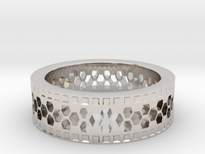 Ring With Hexagonal Holes in Platinum