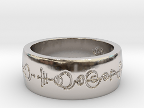 "Live Long & Prosper" Ring - Engraved Style in Rhodium Plated Brass: 8 / 56.75