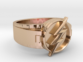 V2 Flash Ring Size 8, 18.19mm in 14k Rose Gold Plated Brass