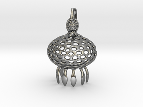 Anthocyrtium Radiolarian Pendant in Polished Silver
