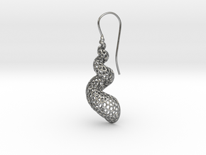 Turitella Shell Voronoi Fishhook Earring in Natural Silver