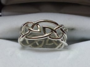 Leaf Celtic Knot Ring in Polished Silver: 6.5 / 52.75