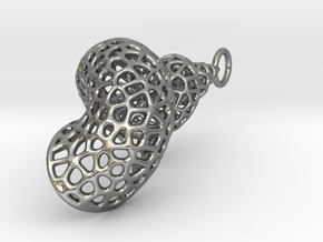 Seashell Pendant - Voronoi Cell Pattern in Natural Silver