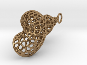 Seashell Pendant - Voronoi Cell Pattern in Natural Brass