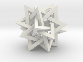 Tetrahedron 5 Compound, quadrilateral struts in White Natural Versatile Plastic