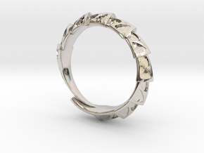 Carapace Ring in Rhodium Plated Brass