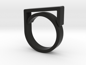 Adjustable ring for men. Model 2. in Black Natural Versatile Plastic