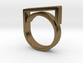 Adjustable ring for men. Model 2. in Polished Bronze