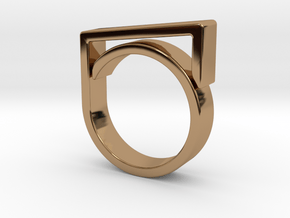 Adjustable ring for men. Model 2. in Polished Brass
