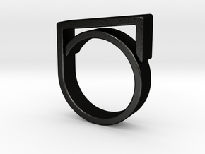 Adjustable ring for men. Model 2. in Matte Black Steel