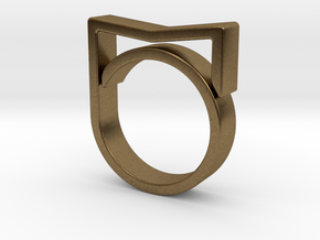 Adjustable ring for men. Model 3. in Natural Bronze
