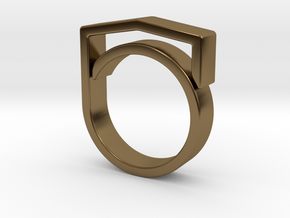 Adjustable ring for men. Model 4. in Polished Bronze