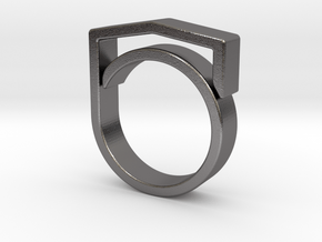 Adjustable ring for men. Model 4. in Polished Nickel Steel