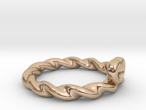 Heart Shape Ring in 14k Rose Gold Plated Brass