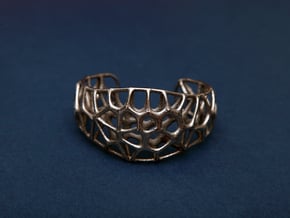 Voronoi Webb Fibre Cuff in Polished Nickel Steel