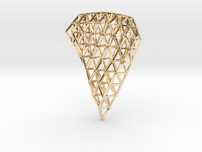 Space Frame Pendent in 14k Gold Plated Brass