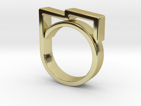 Adjustable ring for men. Model 5. in 18k Gold Plated Brass