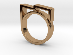 Adjustable ring for men. Model 5. in Polished Brass