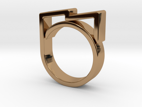 Adjustable ring for men. Model 6. in Polished Brass