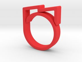 Adjustable ring for men. Model 6. in Red Processed Versatile Plastic