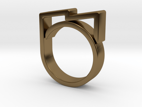 Adjustable ring for men. Model 6. in Polished Bronze