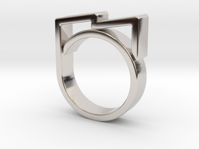 Adjustable ring for men. Model 6. in Rhodium Plated Brass