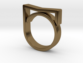 Adjustable ring for men. Model 7. in Polished Bronze