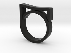 Adjustable ring for men. Model 7. in Black Natural Versatile Plastic