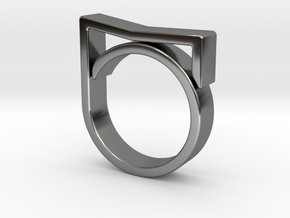 Adjustable ring for men. Model 7. in Fine Detail Polished Silver
