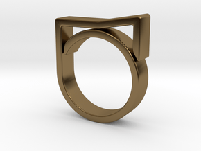 Adjustable ring for men. Model 8. in Polished Bronze