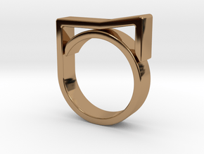 Adjustable ring for men. Model 8. in Polished Brass