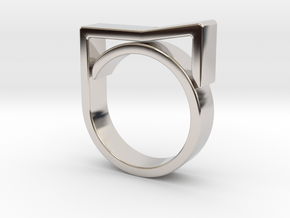 Adjustable ring for men. Model 8. in Rhodium Plated Brass