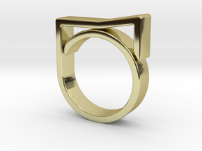 Adjustable ring for men. Model 8. in 18k Gold Plated Brass