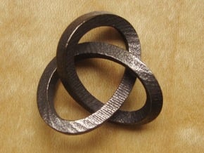 Knotted Mobius Band (Lg) in Polished Bronze Steel